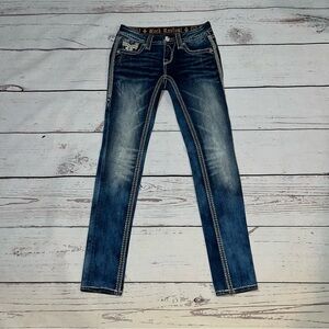 Rock Revival Kai Skinny dark wash skinny jeans size 24